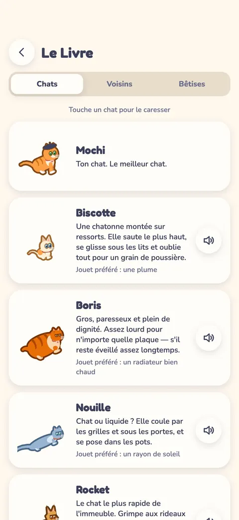 Le Livre : tous les chats de l'immeuble, chacun avec son histoire