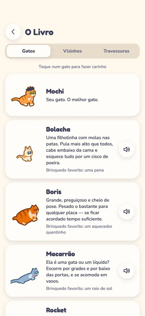 O Livro: todos os gatos do prédio, cada um com sua história