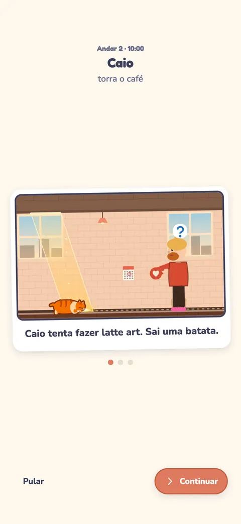 A história de um vizinho no Café dos Gatos: uma arte no latte que parece uma batata
